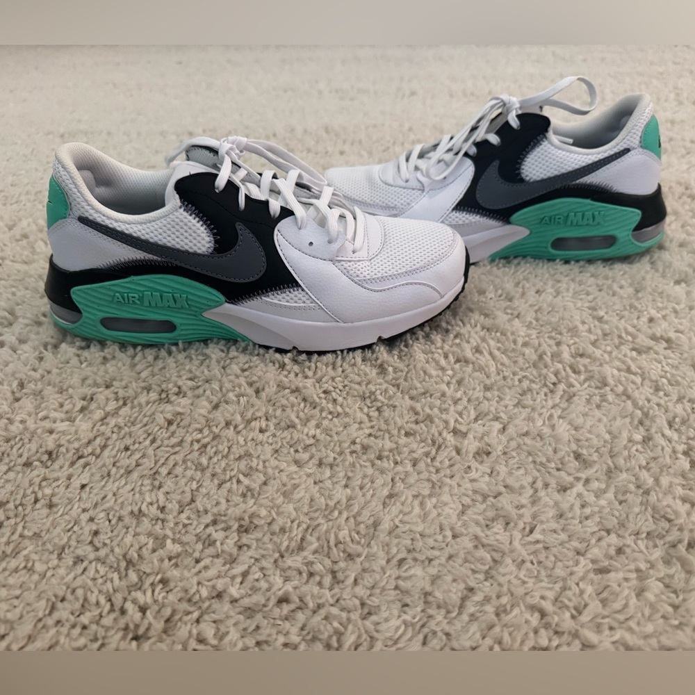 Nike Air Max White and Teal Sneakers